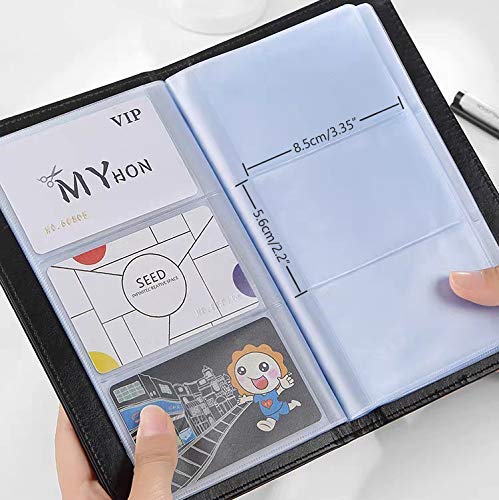 Business Card Organizer Business Card Holder Book, Portable Business Card Binder File Sleeve Storage, Business Card Holders, Name Card Holder for Men & Women, 120 Cards, Black