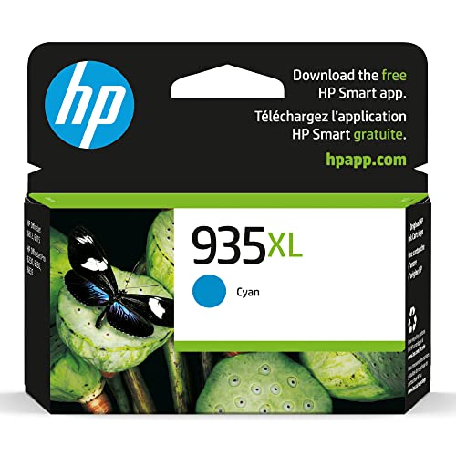 HP 935XL Cyan High-yield Ink Cartridge | Works with HP OfficeJet 6810; OfficeJet Pro 6230, 6830 Series | C2P24AN