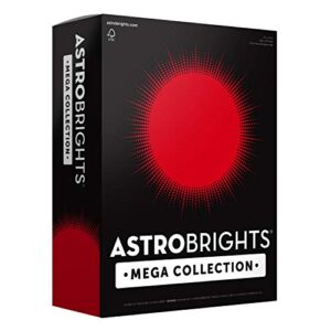 astrobrights mega collection, colored paper, ultra red, 625 sheets, 24 lb/89 gsm, 8.5″ x 11″ – more sheets! (91692)