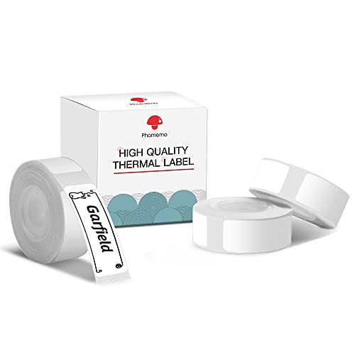 Phomemo D30 Label Maker Tape Black on White Sticker Thermal Paper Self-Adhesive Label Tape, 12 x 40mm ( 3/8" x 1 1/2") 160 Tapes/Roll, 3-Roll