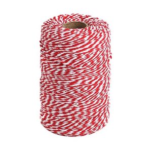 tenn well red and white twine, 656 feet 200m cotton bakers twine perfect for baking, butchers, crafts and christmas gift wrapping