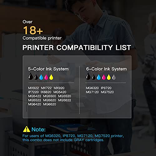 E-Z Ink (TM) Compatible Ink Cartridge Replacement for Canon PGI-250XL PGI 250 XL to use with PIXMA MX922 MX722 MG5420 MG5520 MG5620 MG6320 MG6420 MG6620 MG7120 MG7520 iP8720 (Large Black, 6 Pack)