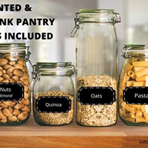 396 Printed Spice Jars Labels and Pantry Stickers: Chalkboard Round Spices Label 1.5" & Pantry Sticker 3” X 1.5” With Write-On Labels – Include a Numbered Reference Sheet – Waterproof & Tear-Resistant