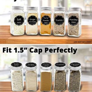 396 Printed Spice Jars Labels and Pantry Stickers: Chalkboard Round Spices Label 1.5" & Pantry Sticker 3” X 1.5” With Write-On Labels – Include a Numbered Reference Sheet – Waterproof & Tear-Resistant