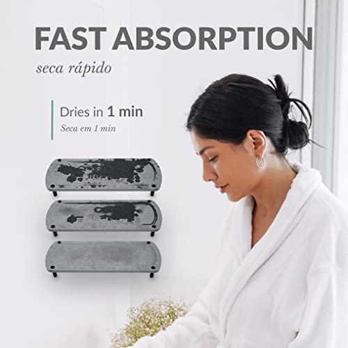 Momo Lifestyle Bathroom Sink Fast Drying Stone Sink Caddy Drying Rack Accessory Organizer Diatomaceous Earth Bottle Drying Rack Dish Sponge Countertop Organizer Drytomini