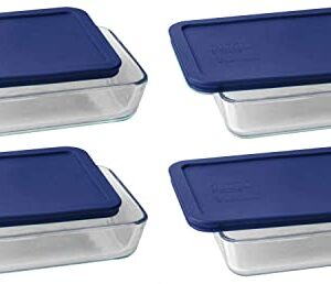 Pyrex 3 Cup Storage Plus Rectangular Dish With Plastic Cover (4)