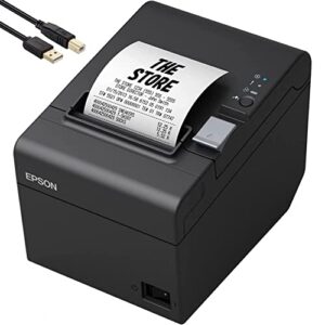 epson tm-t20iii thermal pos receipt printer, black – usb type b + ethernet and dk port, requires usb wireless dongle – print speeds up to 250mm/sec, 203 dpi, auto-cutter, monochrome, daodyang
