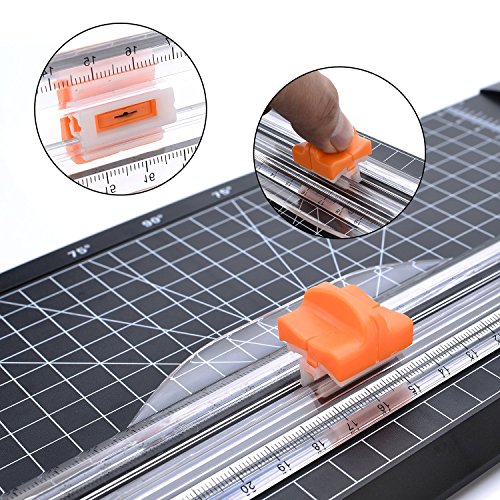 Firbon Paper Cutter Replacement Blade with Automatic Security Safeguard Design for A4 Black and White Paper Trimmer (5 Pack)