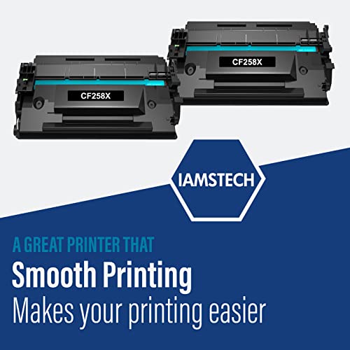 iamstech 58X CF258X with Chip Compatible 2 Pack Toner Cartridge Replacement for HP 58X CF258X 58A CF258A MFP M428fdw M428fdn M428dw Pro M404n M404dn M404dw M404 M428 Printer Black