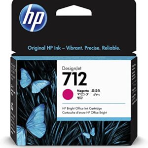 HP 712 Magenta 29-ml Genuine Ink Cartridge (3ED68A) for DesignJet T650, T630, T230, T210 & Studio Plotter Printers