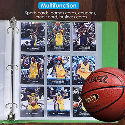 MaxGear Pokemon Card Binder Sleeves, Baseball Trading Card Page Protectors 9 Pocket for 3 Ring Binder, 40 Pack Sheet Protector Sleeve for Sport Cards, Coupon, Game Cards, Business Cards