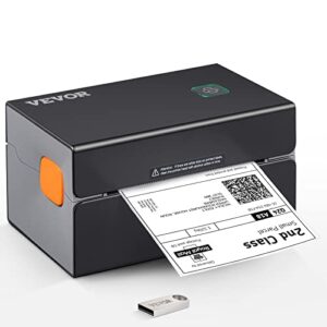 vevor hd(300dpi) thermal label printer, shipping label printer w/auto label recognition, support windows/macos/linux/chromebook, compatible w/amazon, ebay, shopify, usps, etsy, ups, etc.