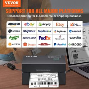 VEVOR HD(300DPI) Thermal Label Printer, Shipping Label Printer w/Auto Label Recognition, Support Windows/MacOS/Linux/Chromebook, Compatible w/Amazon, Ebay, Shopify, USPS, Etsy, UPS, etc.