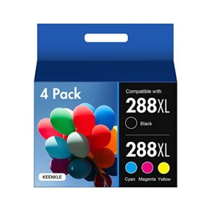 288xl ink cartridges combo pack, 288 xl t288 ink high capacity remanufactured ink cartridge replacement for epson 288xl ink cartridges use with epson xp-440 xp-446 xp-330 xp-340 xp-430 printer, 4 pack