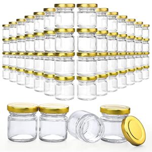 folinstall 60 pack small glass jars with lids, 1.5 oz mini honey jars, candle jar for candle making for gifts, crafts, spices, wedding, party favors