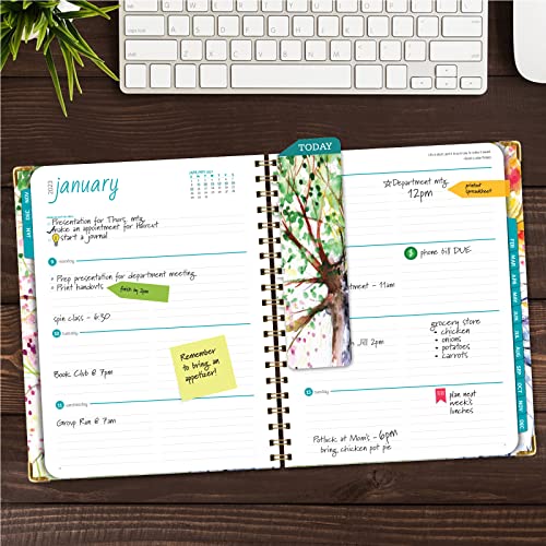 HARDCOVER 2023 Planner: (November 2022 Through December 2023) 8.5"x11" Daily Weekly Monthly Planner Yearly Agenda. Bookmark, Pocket Folder and Sticky Note Set (Tree Seasons)