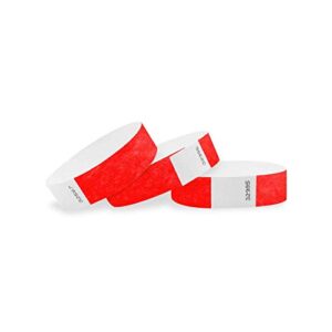 wristco neon red 3/4″ tyvek wristbands – 500 pack paper wristbands for events