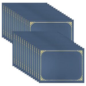sunee certificate holders(navy blue, 30 packs), diploma covers gold foil border, for letter size 8.5×11 certificates, cardstock, document papers