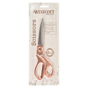 Westcott 16968 8-Inch Stainless Steel Rose Gold Scissors For Office and Home