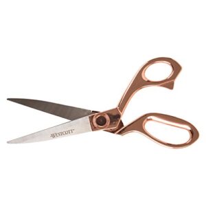 Westcott 16968 8-Inch Stainless Steel Rose Gold Scissors For Office and Home