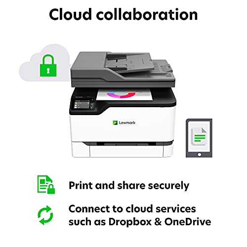 Lexmark MC3224i Color Laser Multifunction Product with Print, Copy, Digital Fax, Scan and Wireless Capabilities, Plus Full-Spectrum Security and Print Speed up to 24ppm (40N9640), (Renewed)