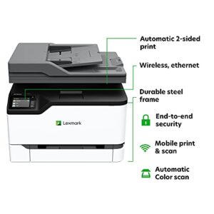 Lexmark MC3224i Color Laser Multifunction Product with Print, Copy, Digital Fax, Scan and Wireless Capabilities, Plus Full-Spectrum Security and Print Speed up to 24ppm (40N9640), (Renewed)