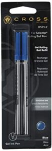 cross selectip gel rollerball pen refill – blue – dual pack