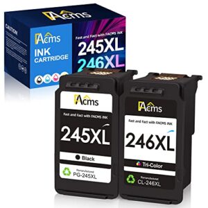facms remanufactured 245xl 246xl combo pack ink cartridge replacement for canon pg-245xl cl-246xl pg-243 cl-244 to use with pixma mx492 mx490 mg2522 mg2520 mg2420 mg2920 mg2922 mg3022 mg3029 (2-pack)