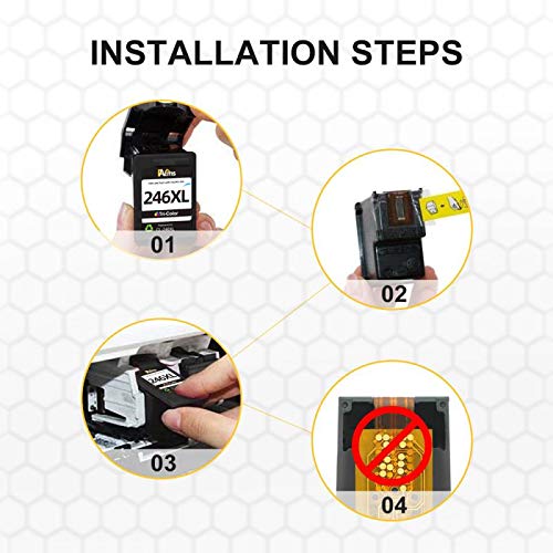 FAcms Remanufactured 245XL 246XL Combo Pack Ink Cartridge Replacement for Canon Pg-245Xl Cl-246Xl PG-243 CL-244 to use with Pixma MX492 MX490 MG2522 MG2520 MG2420 MG2920 MG2922 MG3022 MG3029 (2-Pack)