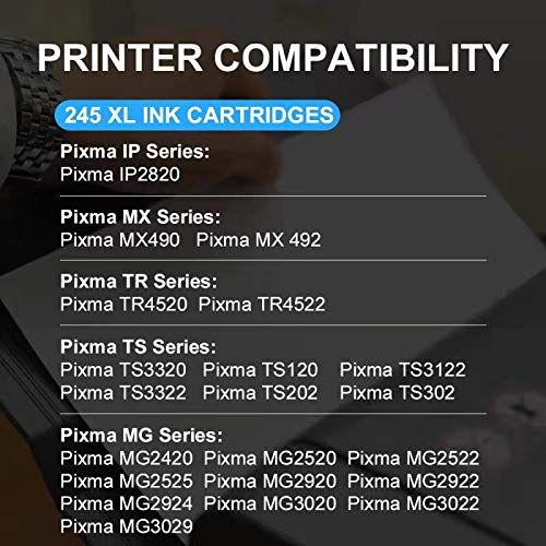 FAcms Remanufactured 245XL 246XL Combo Pack Ink Cartridge Replacement for Canon Pg-245Xl Cl-246Xl PG-243 CL-244 to use with Pixma MX492 MX490 MG2522 MG2520 MG2420 MG2920 MG2922 MG3022 MG3029 (2-Pack)