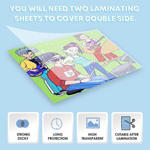 HTVRONT Self-Adhesive Laminating Sheets-20 Sheets 9 X 12 Inches Self Laminating Sheets, No Machine Needed Clear Laminating Sheets