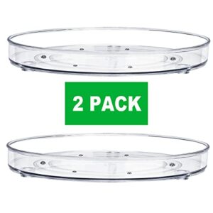 2 Pack Lazy Susan Organizer, 10.6" Clear Lazy Susan Turntable for Cabinet, Plastic Lazy Susan Cabinet Organizer- Kitchen Pantry Organization and Storage