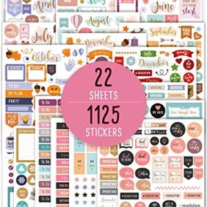 Aesthetic Monthly Planner Stickers - 1100+ Beautiful Design Accessories Enhance and Simplify Your Planner, Journal and Calendar