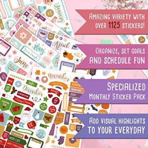 Aesthetic Monthly Planner Stickers - 1100+ Beautiful Design Accessories Enhance and Simplify Your Planner, Journal and Calendar