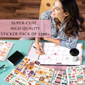 Aesthetic Monthly Planner Stickers - 1100+ Beautiful Design Accessories Enhance and Simplify Your Planner, Journal and Calendar