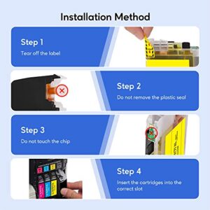 LC75 LC79 High Yield Ink Cartridge Compatible for Brother LC75 LC71 LC79 XL High Yield to Use with MFC-J6510DW MFC-J6710DW MFC-J6910DW MFC-J280W (1 Black, 1 Cyan, 1 Magenta, 1 Yellow)