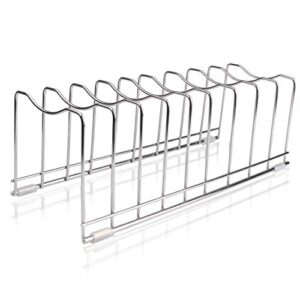 flsepamb lid organizer pot lid organizer pot lid rack holder suitable for bakeware dish plate, cutting boards, pots & pans, serving trays, reusable containers in cabinet pantry (1 pack)