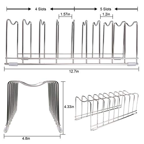 FLSEPAMB Lid Organizer Pot Lid Organizer Pot Lid Rack Holder Suitable for Bakeware Dish Plate, Cutting Boards, Pots & Pans, Serving Trays, Reusable Containers in Cabinet Pantry (1 Pack)