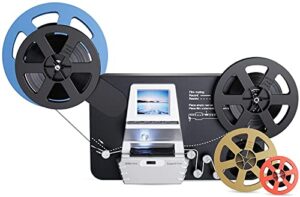 8mm & super 8 reels to digital moviemaker pro film digitizer,film scanner,converts frame by mp4 files, with 2.4” screen, viewing saving on sd card(included) for 3”5”7”9” reels