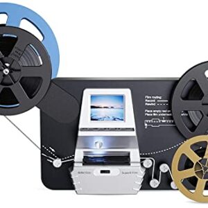 8mm & Super 8 Reels to Digital MovieMaker Pro Film Digitizer,Film Scanner,Converts Frame by MP4 Files, with 2.4'' Screen, Viewing Saving on SD Card(Included) for 3”5”7”9” Reels