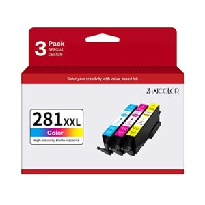 cli-281xxl compatible ink cartridge replacement for canon 281 ink cartridges combo pack high yield use to pixma tr7520 tr8520 tr8500 tr8600 tr8620 ts6120 ts6220 ts8120 ts8220 ts9120 printer (3 pack)