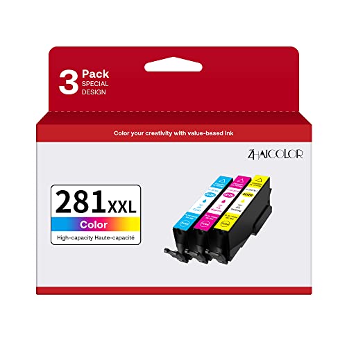 CLI-281XXL Compatible Ink Cartridge Replacement for Canon 281 Ink Cartridges Combo Pack High Yield Use to PIXMA TR7520 TR8520 TR8500 TR8600 TR8620 TS6120 TS6220 TS8120 TS8220 TS9120 Printer (3 Pack)