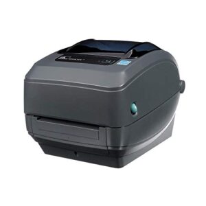 zebra gx430t thermal transfer desktop printer for labels, receipts, barcodes, tags, and wrist bands – usb and serial connectivity (renewed)