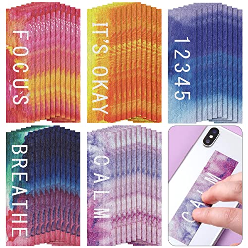 50 Pieces Anxiety Sensory Strips Textured Sensory Strips Tactile Rough Sensory Stickers Adhesive Tactile Fidget Tape Textured Sensory Strips for Desk, Adults Teens Anxiety Relief Toy (Classic Style)