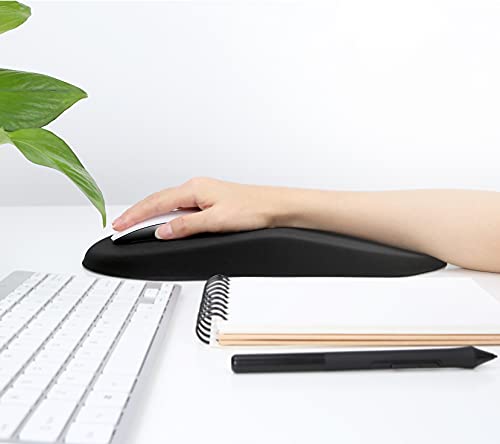 HUEILM Ergonomic Mouse Pad Wrist Support,Pain Relief Mouse Pads with Wrist Rest,Entire Memory Foam Mouse Pad with Non-Slip PU Base,Comfortable Mousepad Perfect for Office & Home（Black）