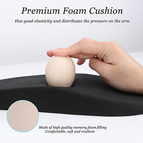 HUEILM Ergonomic Mouse Pad Wrist Support,Pain Relief Mouse Pads with Wrist Rest,Entire Memory Foam Mouse Pad with Non-Slip PU Base,Comfortable Mousepad Perfect for Office & Home（Black）