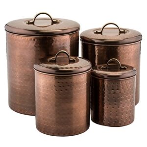 old dutch canister (set of 4), 4 quart/2 quart/1½ quart/1 quart, antique copper