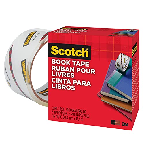 Scotch Book Tape, 2 in x 540 in, Excellent for Repairing, Reinforcing Protecting, and Covering (845)