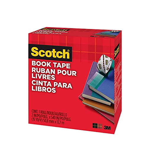 Scotch Book Tape, 2 in x 540 in, Excellent for Repairing, Reinforcing Protecting, and Covering (845)