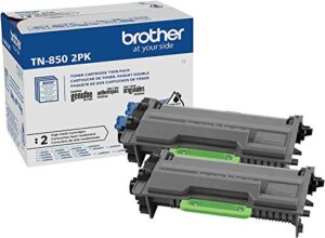 brother tn-850 dcp-l5500 l5600 l5650 hl-l5000d l5100 l5200 l5200 toner cartridge (black) in retail packaging – 2 pack